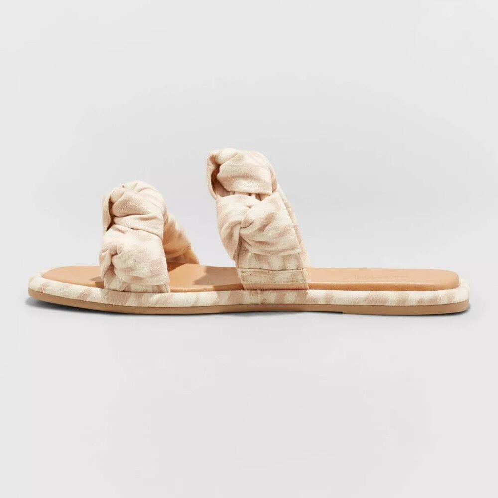 New Cream & White Knotted Slide Sandals - Universal Thread - Picture 2 of 6